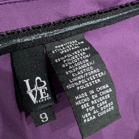 Love tease purple Strapless Dress with Front Zipper size 9 - Picture 5 of 7